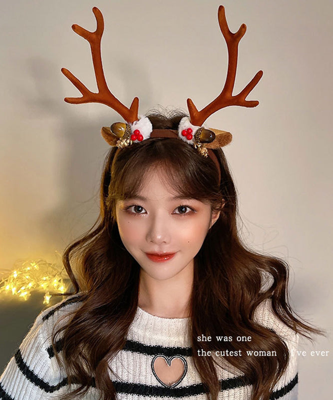 Goinluck レディース クリスマス 韓国風 おしゃれ 可愛い 鹿角 ファッション 着回し ヘアアクセサリー