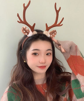 Goinluck レディース クリスマス 韓国風 おしゃれ 可愛い 鹿角 ファッション 着回し ヘアアクセサリー