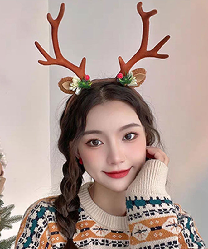 Goinluck レディース クリスマス 韓国風 おしゃれ 可愛い 鹿角 ファッション 着回し ヘアアクセサリー