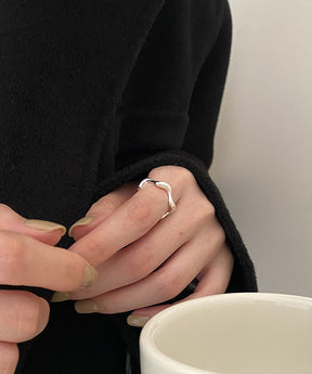 Goinluck レディース 韓国風 シック シンプル 無地 上品 トレンド ファッション 着回し 指輪